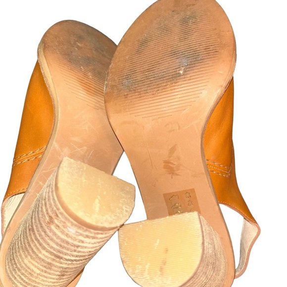 Madewell the Marie tan leather peep toe buckle slingback sandals size 7 - Picture 5 of 6